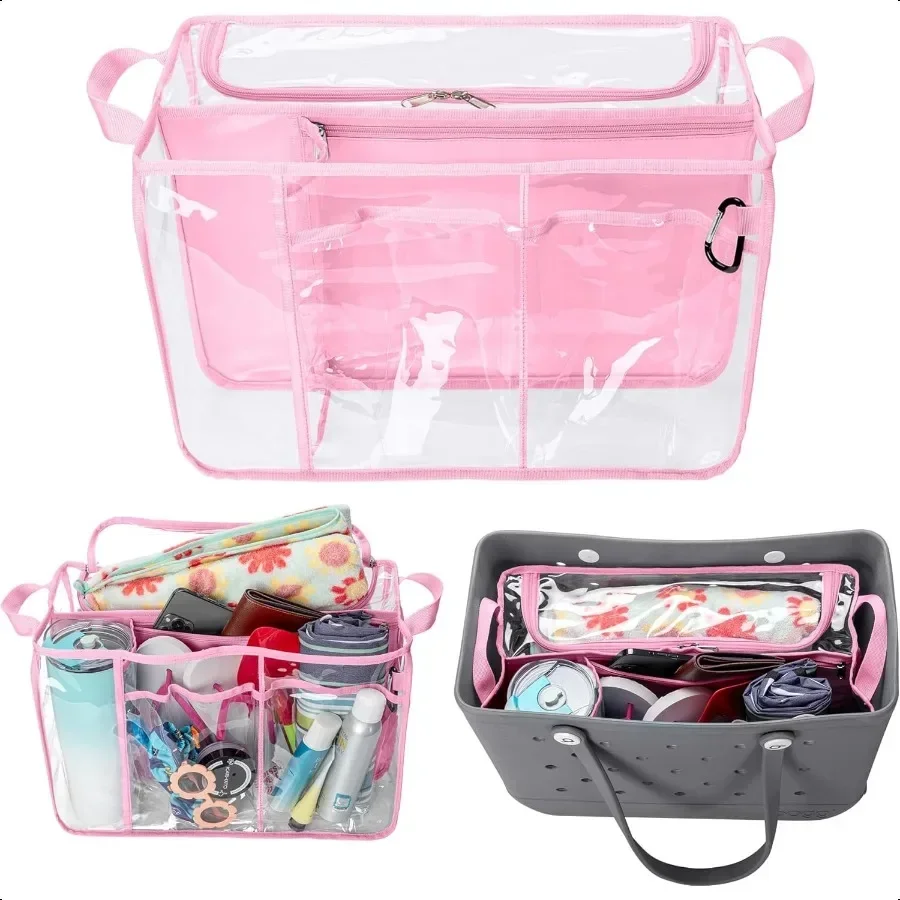 

Clear Beach Bag Organizer Insert Compatible with BOGG BAG Original X Large Zipper Organizer Liner Compatible with BOGG BAG Orig