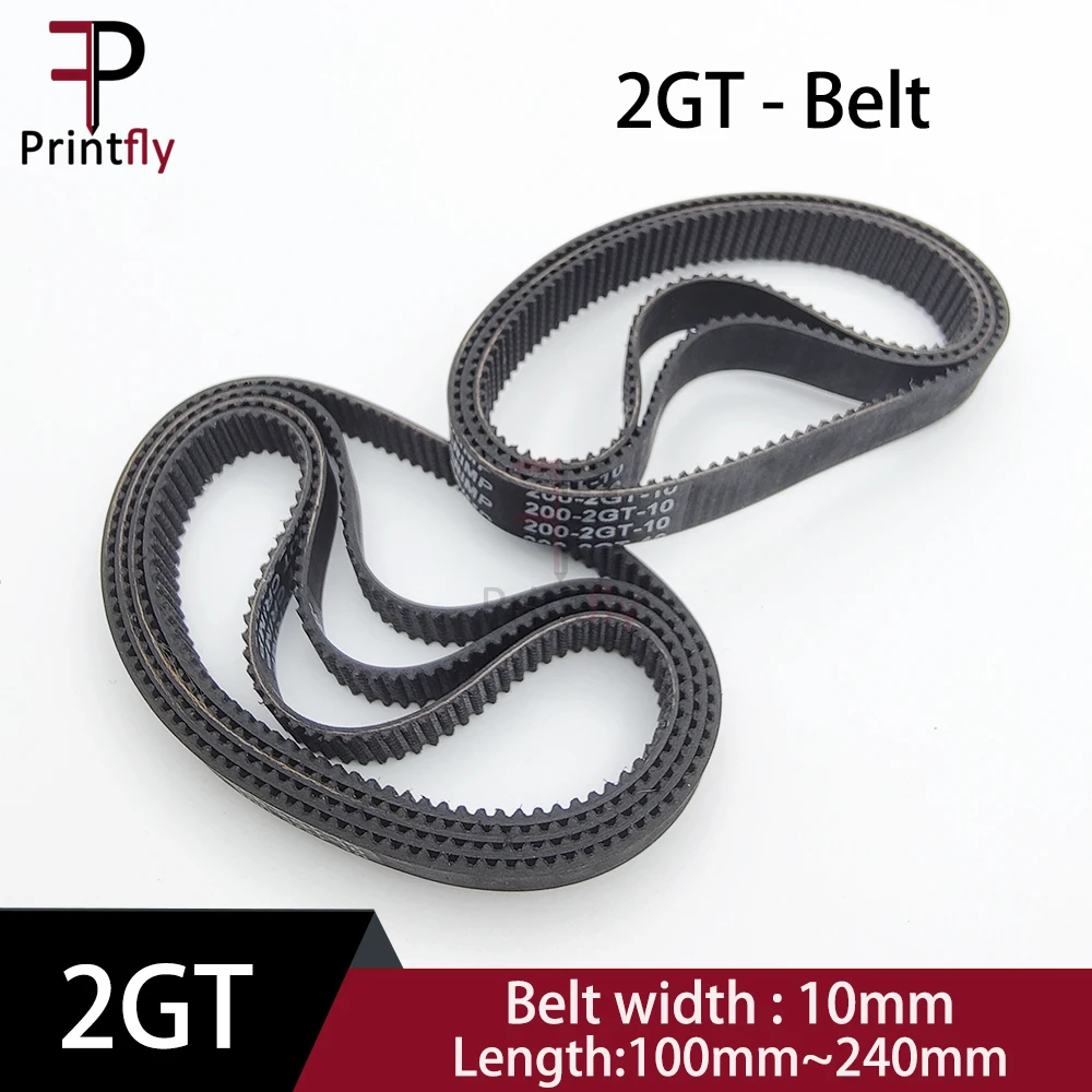 Printfly 2MGT 2M 2GT Synchronous Timing belt Pitch length ​100/110/120/130/140~202/210/220/232/240mm Width 10mm Rubber closed