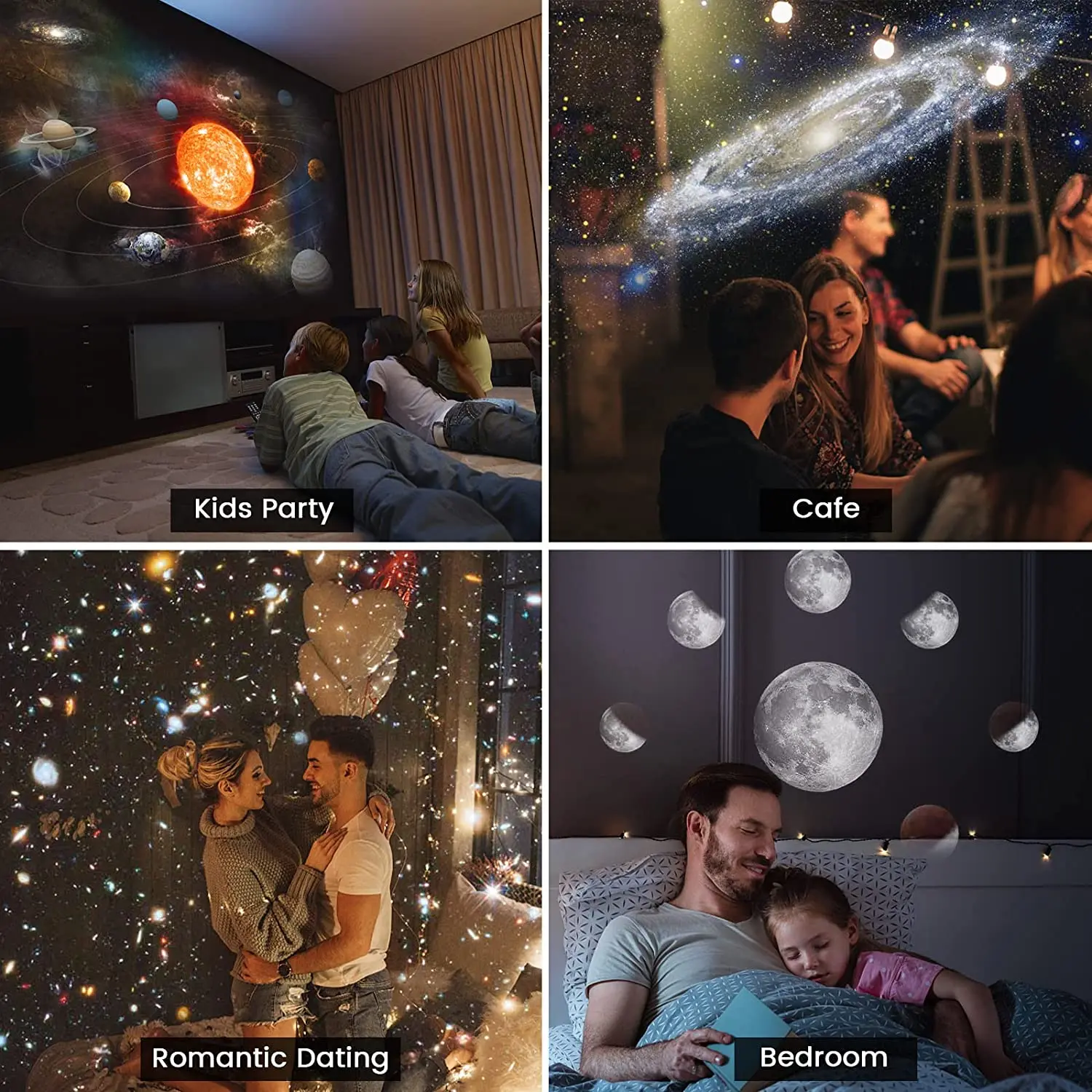 Star Projector 12 in 1 Planetarium Galaxy Projector Starry Sky Night Lamp LED Fairy Lights for Home Ceiling Decor Valentine Gift