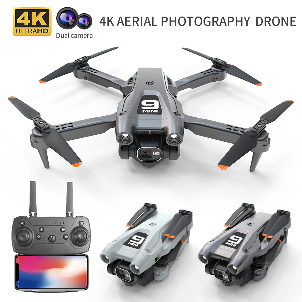 New professional RC drone HD aerial camera, 4K WiFi FPV with screen display, brushless seven-color motor quadcopter, toy gift