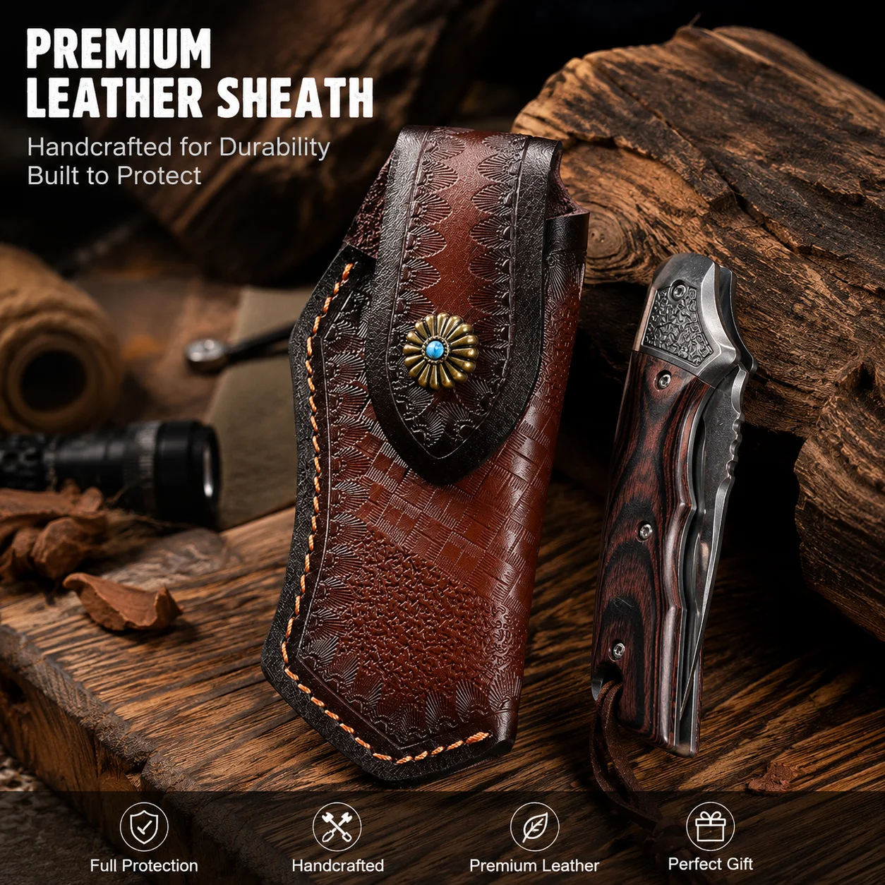 Edc Carry Belt Leather - Handcrafted leather knife sheaths are suitable