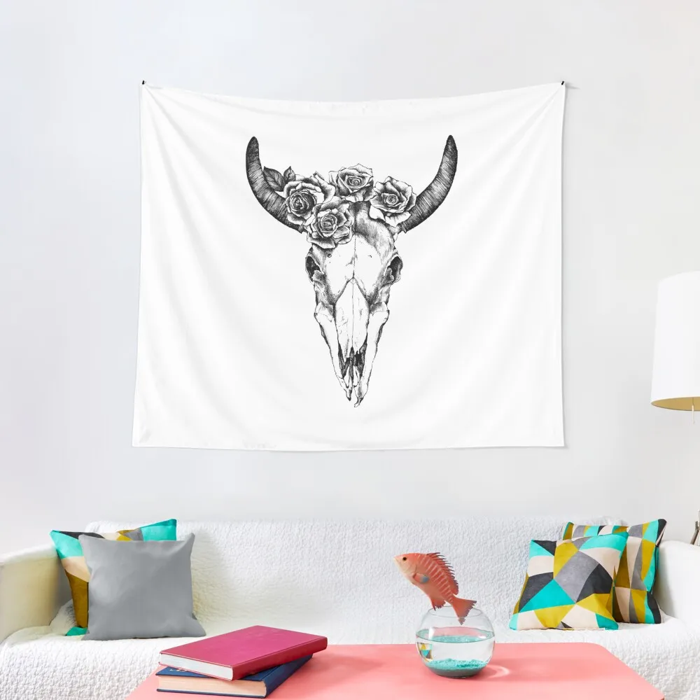 

Cow Skull Black and White Tapestry House Decorations Decorative Wall Murals Decoration For Rooms Tapestry