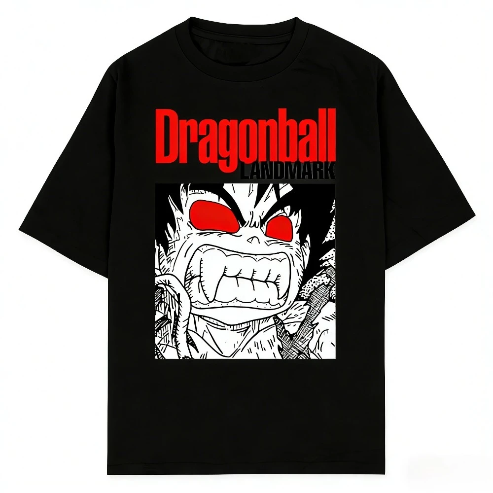 Dragon Ball Goku Unisex Pure Cotton T-shirt 2026 Summer Hot Anime Print American Loose Casual Parent-child Short Sleeved Top