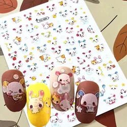 Anime Cats Design 3D Self Adhesive Back Glue DIY Decorations Tools Nail Art Sticker TSC 085