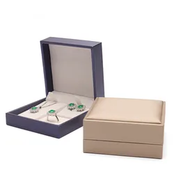 Jewelry Brushed Leather PU Right Angle Flap Jewelry Set Box Jewelry Three Piece Set Jewelry Set Box