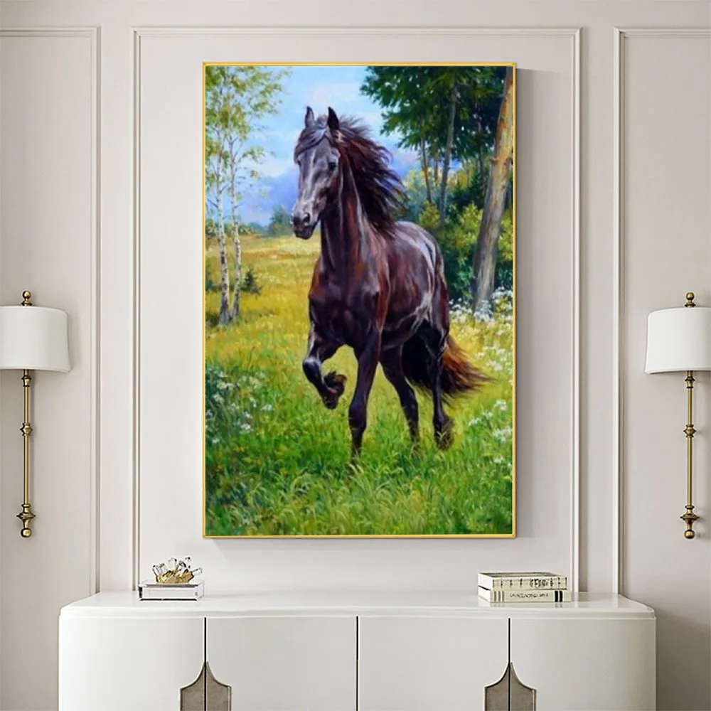 Animal Horse DIY Embroidery Cross Stitch 11CT Kits Needlework Craft Set Printed Canvas Cotton Thread Home Decoration On Sale