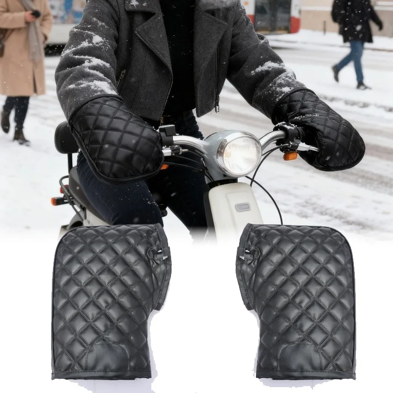 

Зимние теплые чехлы на руль электрического мотоцикла, перчатки для скутера, водонепроницаемые и ветрозащитные, толстые хлопковые эластичные перчатки для езды