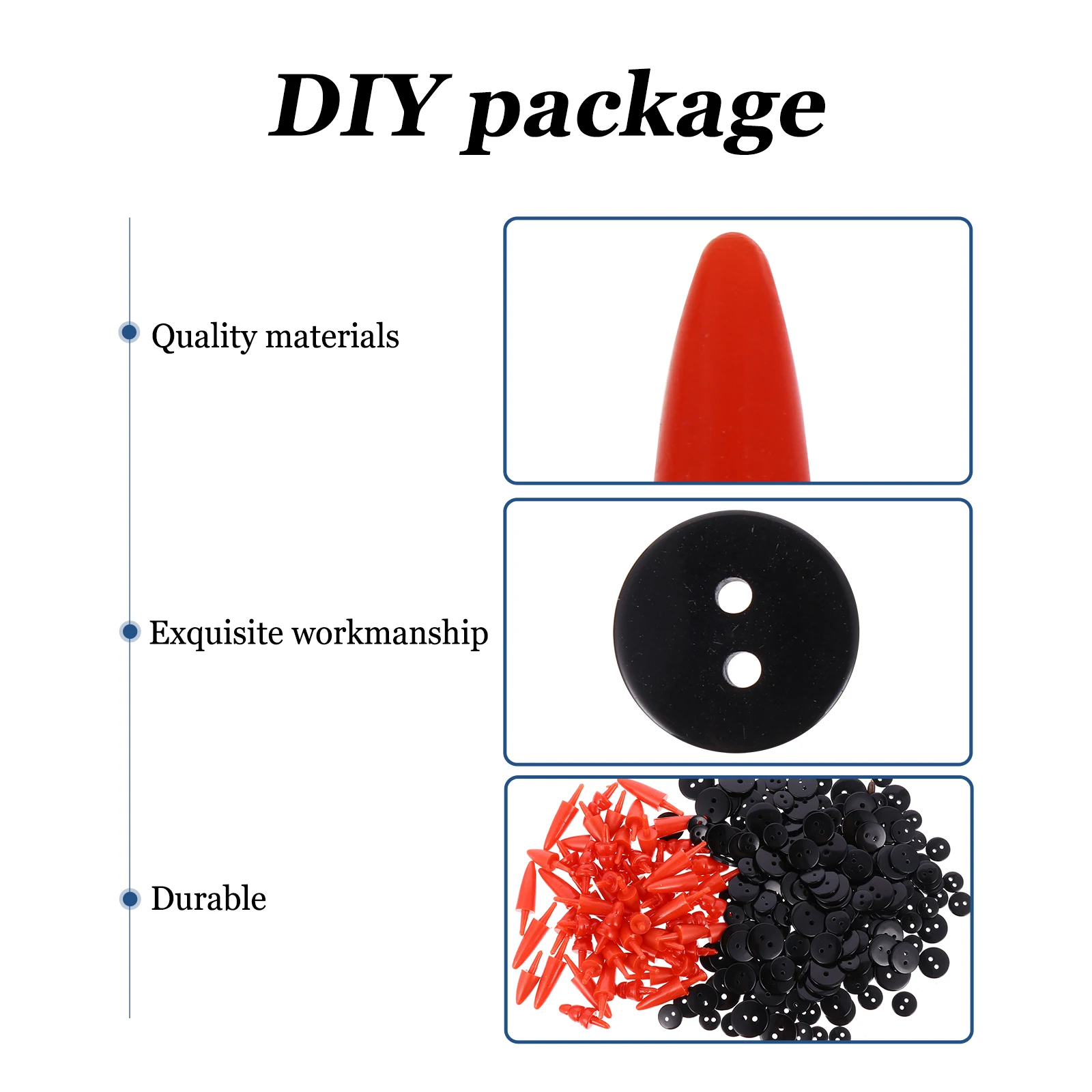 

260 Pcs/Set Nose Snowman Accessories Toddler Christmas Decoration Plastic Art Crafts