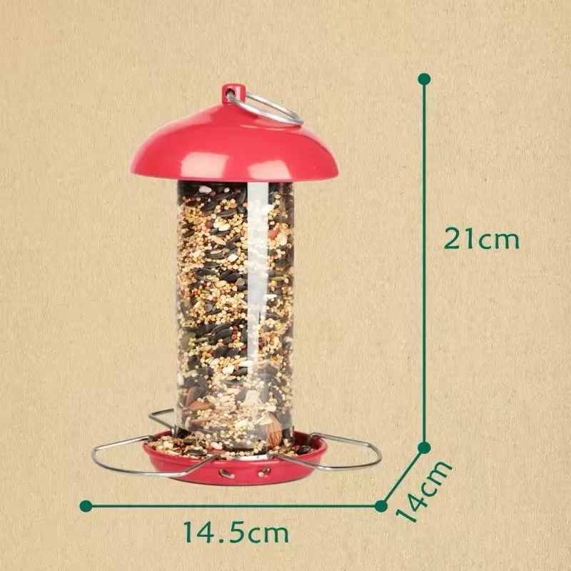 Metal Outdoor Hanging Wild Bird Feeder with Perches, Bird Seed Container for Garden Yard Patio Decor view 5