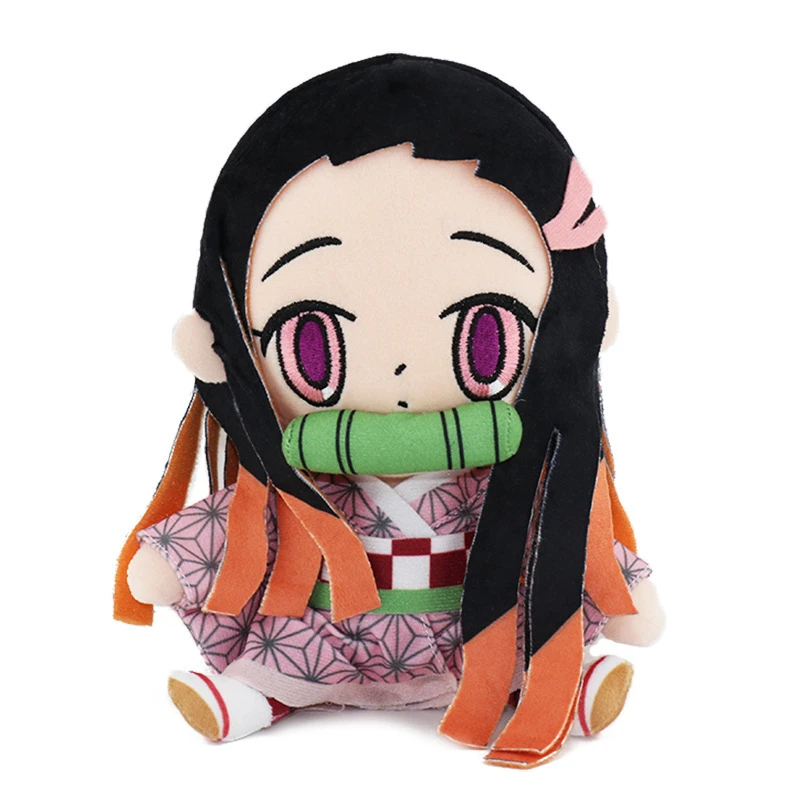 2025 New 20CM Product Japanese Anime Ghost Slayer: Blade Plush Doll Tanjiro Nezuko Game Peripheral Children's Doll Kawaii Pillow - Image 5