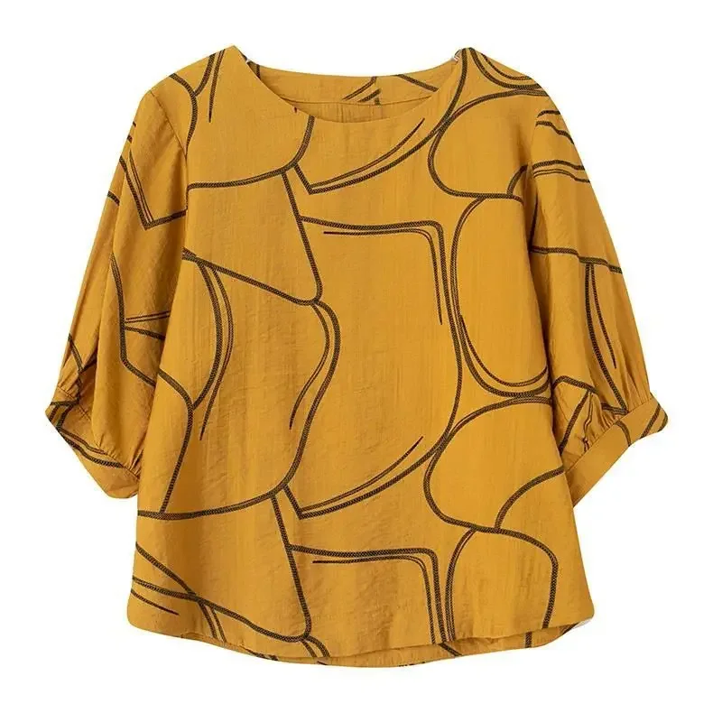 Katoen Linnen T-shirts Vrouwen Art Vintage Losse Oversized T-shirt Fashion Casual O-hals Korte Mouw Tops Zomer Trend Dunne T-shirt