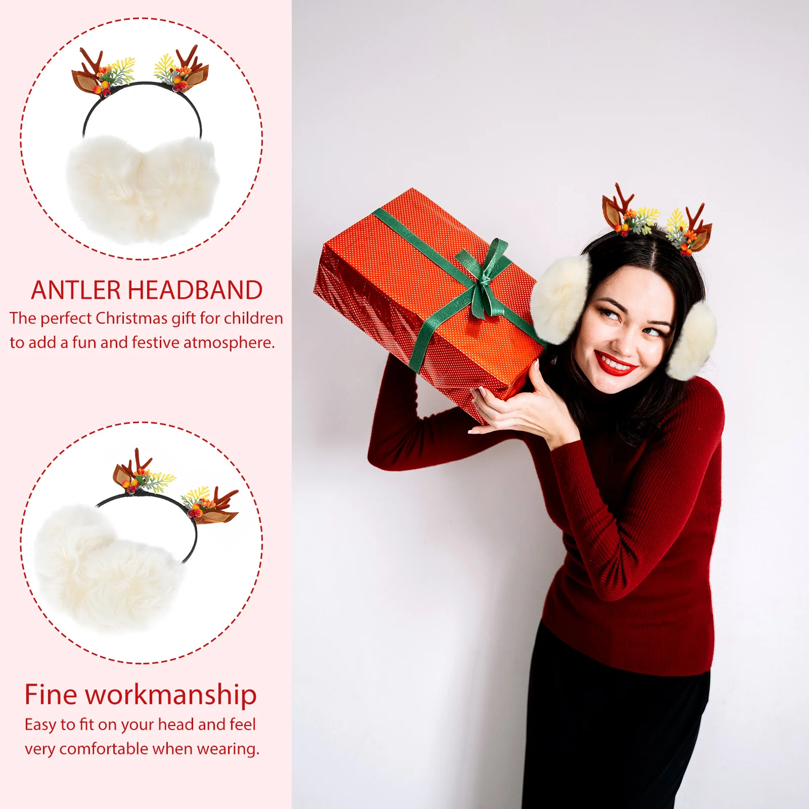 

1pc Antlers Earmuffs Warmer Winter Ear Protection Cute Hair Accessory Headwear For Women Antlers Ear Warmer s
