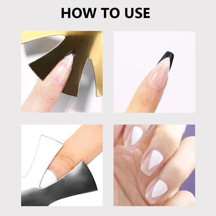 Französische Maniküre V-Linien-Kantenformer Nagelschablone Styling-Form Perfekte Lächelnlinien-Formungsvorlage für Salon & Heimgebrauch – Detail 5