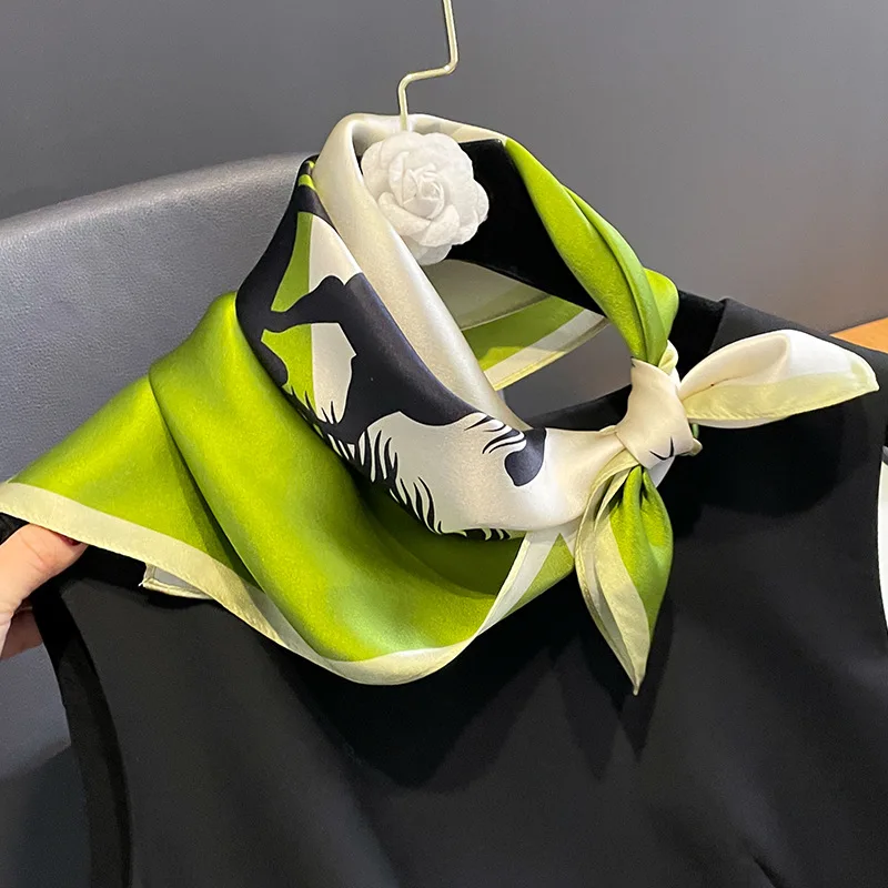 2025 mode 100% Echte Seide Schal 53 cm Platz Bandelet frauen Seide Temperament Kleinen Schal Hals Dekorative Wrap Gedruckt schals – Detail 8