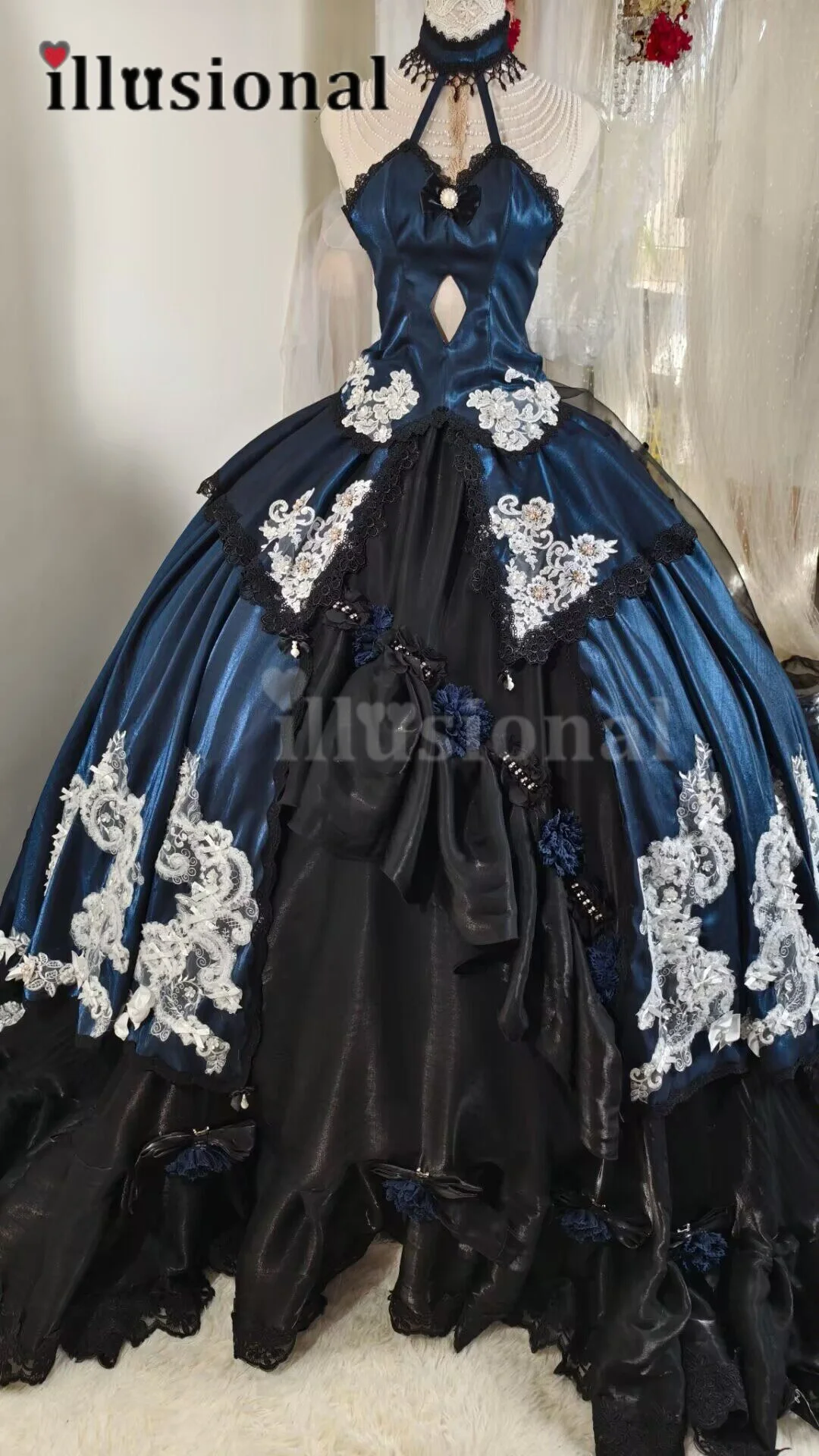 

Illusional FGO Fate Saber Altria Pendragon Cosplay Costume Women Black dress Dress High Quality Custom size made