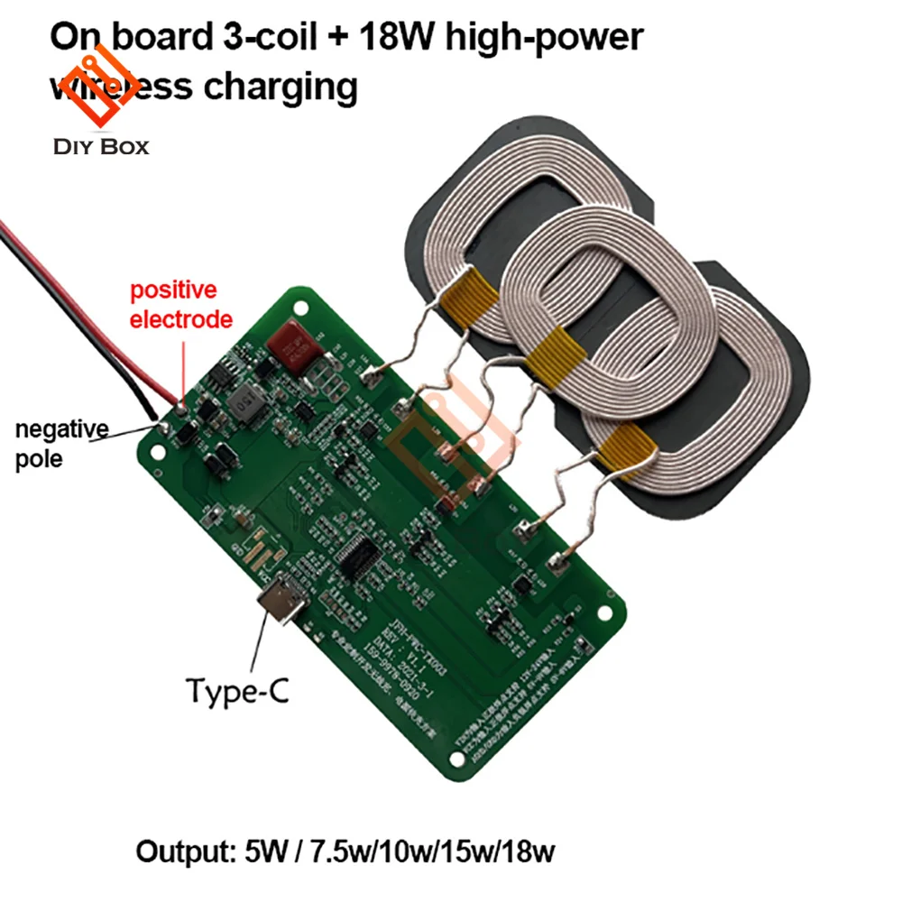 12V 5V 2A Qi bezprzewodowa szybka ładowarka nadajnik ładujący moduł płytka 5W/10W/15W/18W/20W + cewka do samochodu iPhon