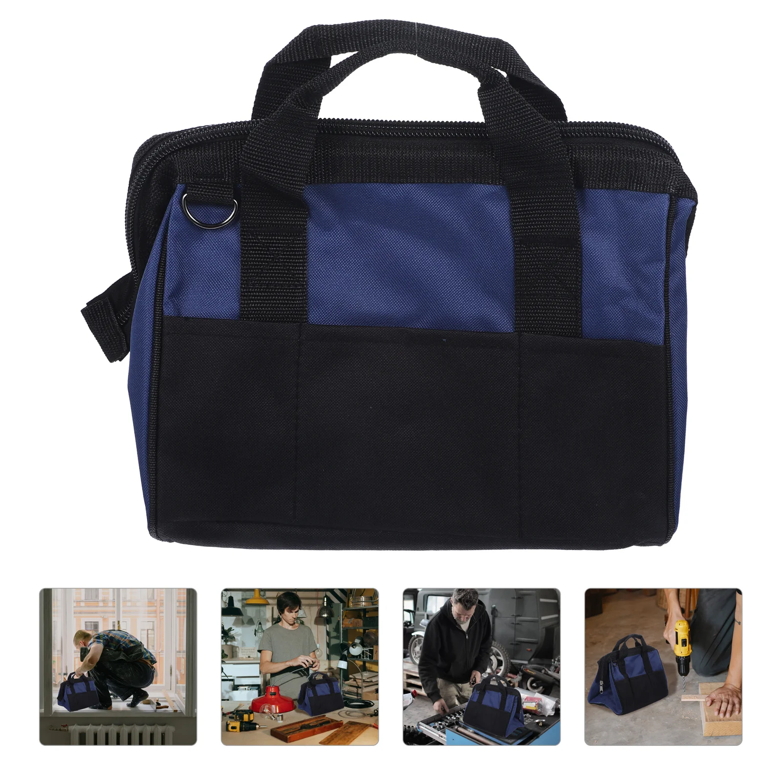 

Wide Open Tools Tote Durable Oxford Cloth Tool Holder Bag Easy Access Storage for Small Accessories Small Tool Bags