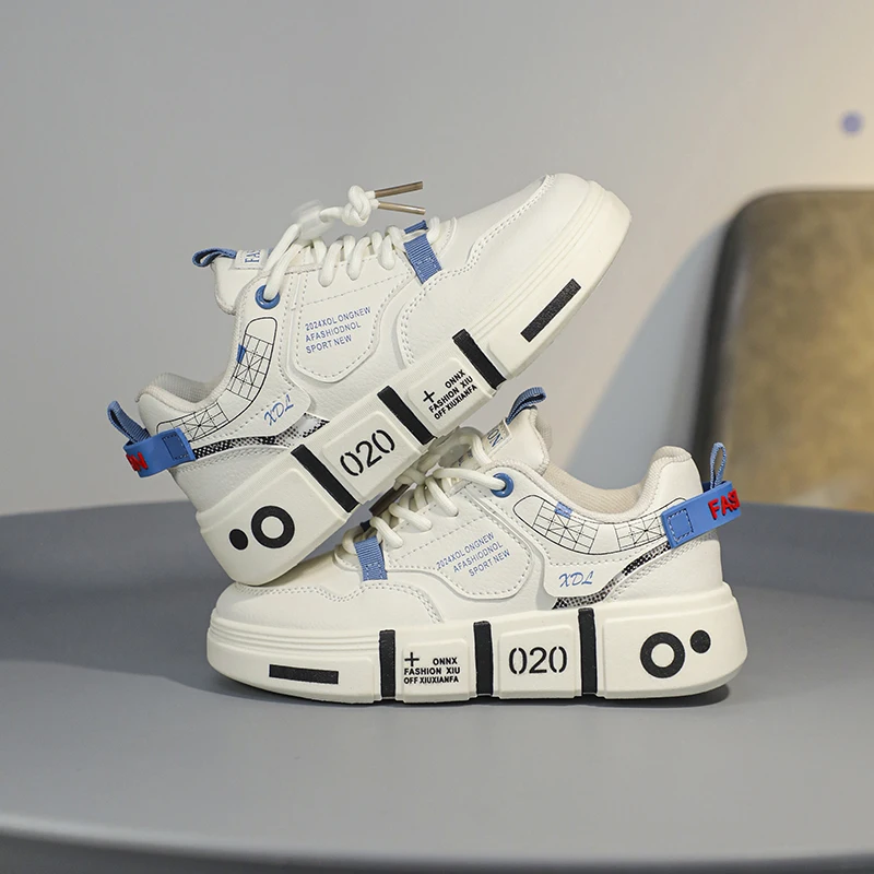 الوالدين والطفل جديد الدانتيل متابعة الأطفال أحذية جلدية عادية الطلاب منخفضة أعلى أحذية رياضية الأولاد مقاومة للاهتراء عدم الانزلاق مجلس الأحذية #4