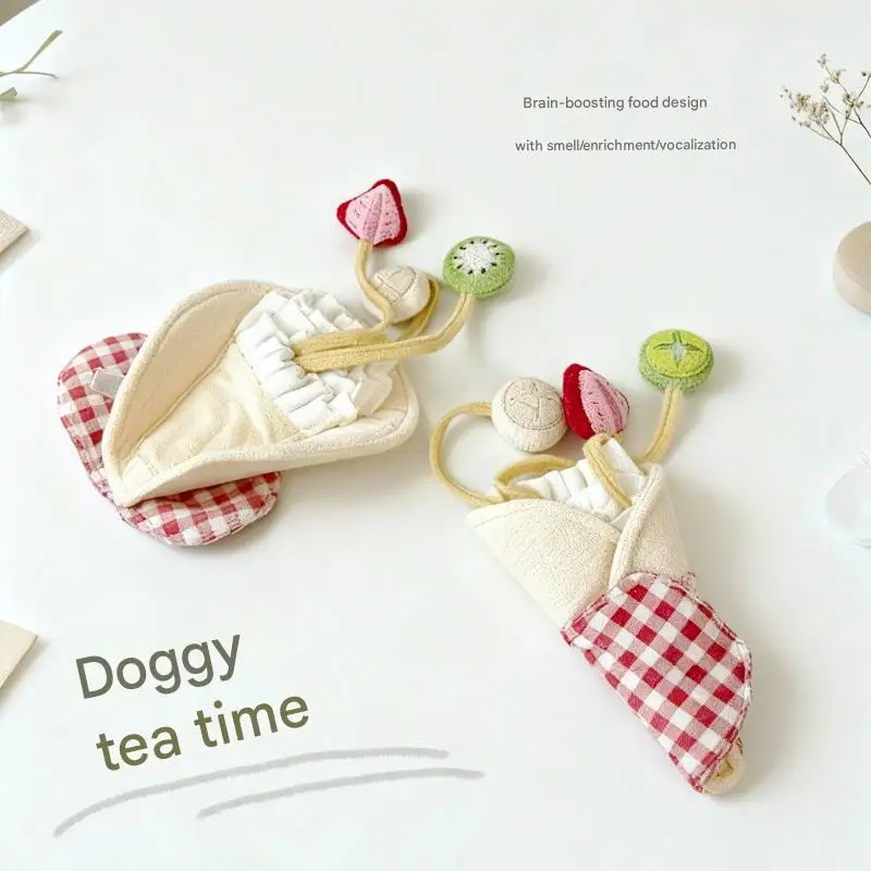 

Dog Toys Crepe Squeak Toy Chew Paper Sound Pet Toy Squeak Puzzle Toys Hidden Food Teeth Resistant Interactive Toy Pet Supplies