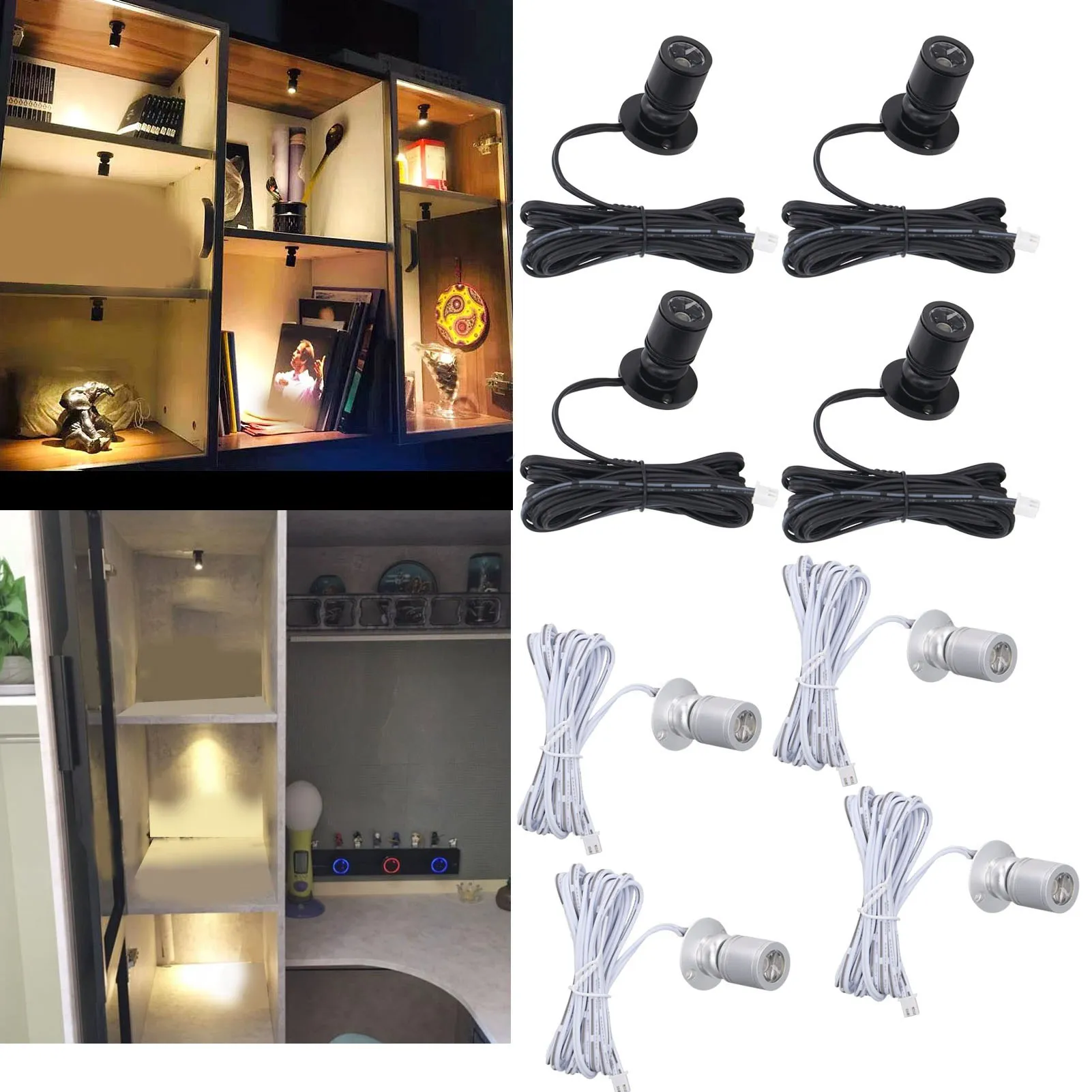 LED Display Spot Lights 5V Dimmable USB Mini Spotlight for Jewelry Showcase Porch Entryway LED Display Spot Lights