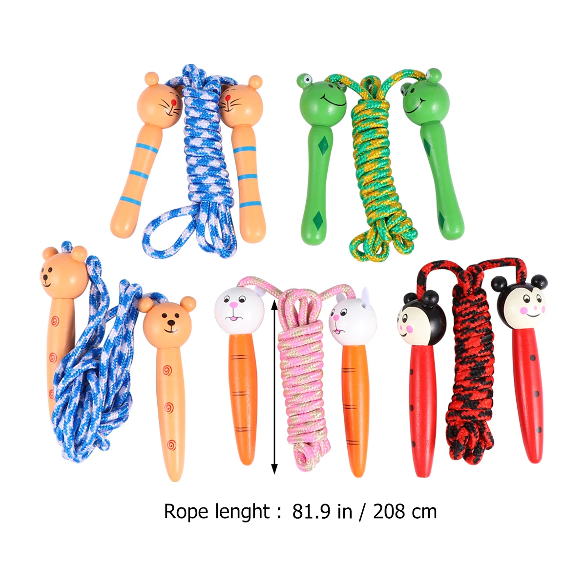 

Cartoon Jumping Rope Skip Skipping Animal Jump-rope Wooden