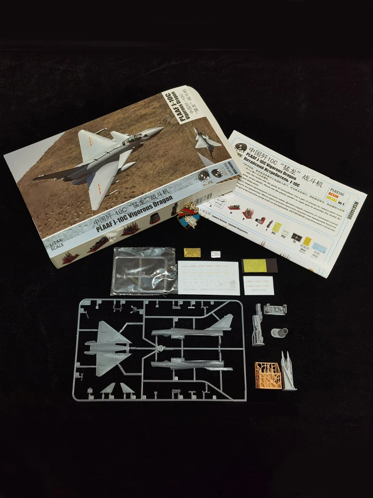 New DANTOU MODEL 1/144 J-10C Fighter Assemble WSA14400 First Editionn Uncolored Plane Ornament Custom Collectible Toy Gifts