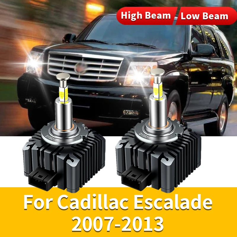 2Pcs 12V HID Bulbs Xenon 6000K White Led Headlight For Cadillac Escalade 2007-2013 32000LM Replacement Canbus No Error Car Lamp