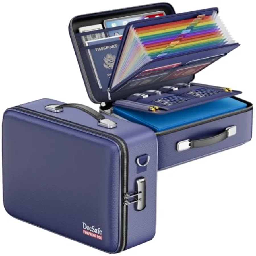 

Огнестойкий ящик для документов с замком, жесткий органайзер для файлов с папками-гармошками, огнестойкий водонепроницаемый сейф для дома