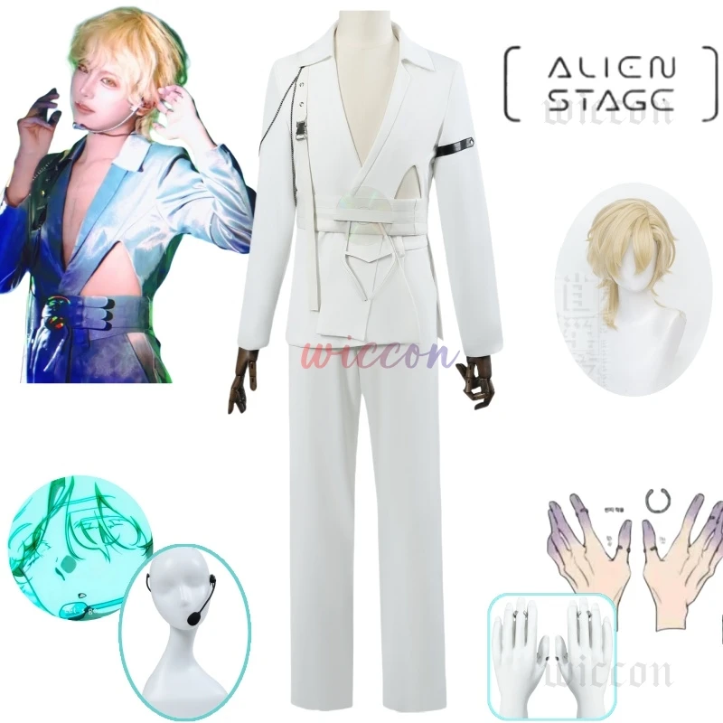 Anime Alien Stage R7 Luka Cosplay Costume Wig Headset Ring Set Fancy Party Clothing Performance Uniform Halloween Customized