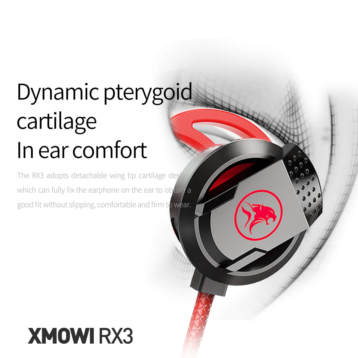 Wired Control Headset RX3 Type C Gaming Earphone In-Ear with Microphone Bass Headphone Removable Mic V3.0 Plus