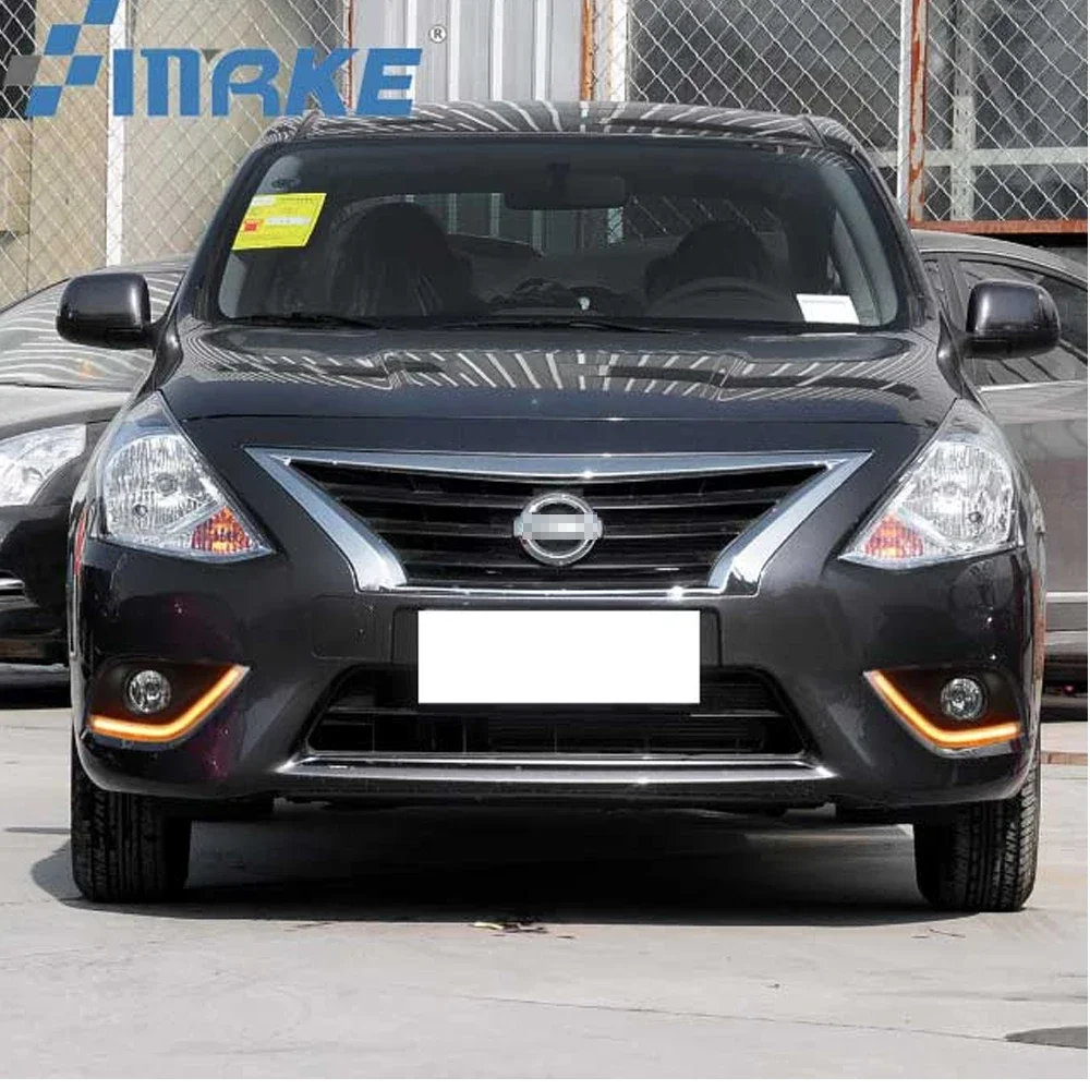 Car DRL drl daytime running light driving light with turn signal for Nissan Almera Latio sunny versa 2014 2015 2016 2017 2018