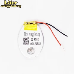 R40350 403535 3.85V / 4.4v 1.67wh 450mAh akumulator polimer li okrągły akumulator do inteligentnego zegarka li-po baterii