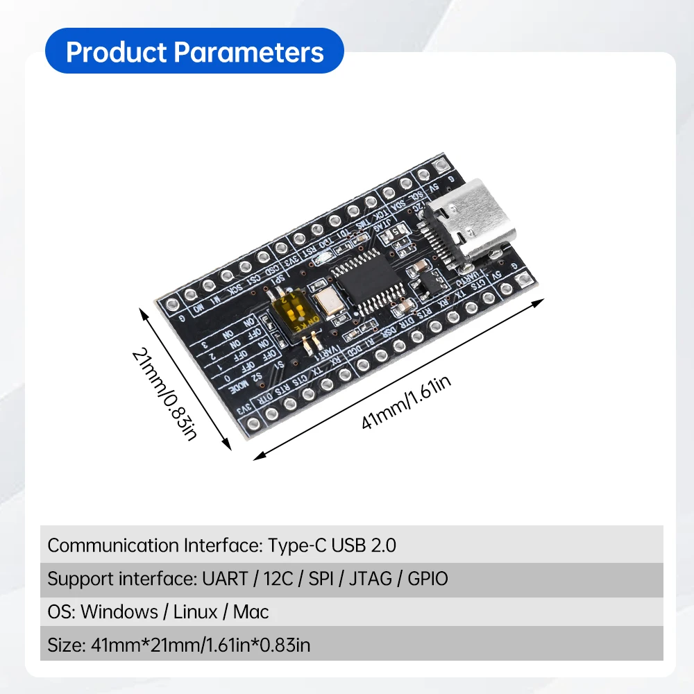 CH347 وحدة لوحة تطوير Type-C USB 2.0 عالية السرعة USB إلى UART / I2C / SPI / JTAG / GPIO مفتوحة المصدر USB-HS-Bridge