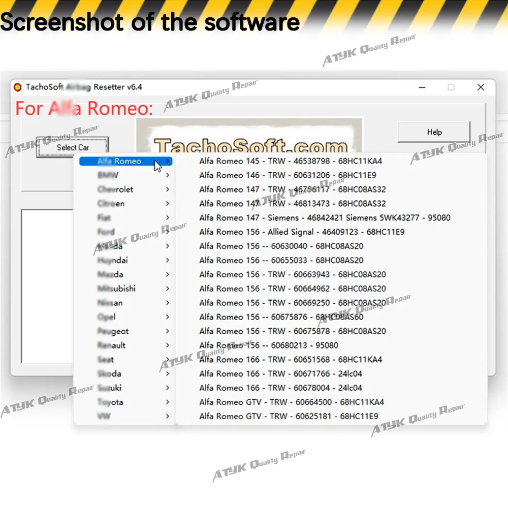 Tachosoft Airbag Resetter V6.4 inspectietools Auto-onderhoud 6.4 airbag resetter Reparatieapparatuur obd2 scanner auto