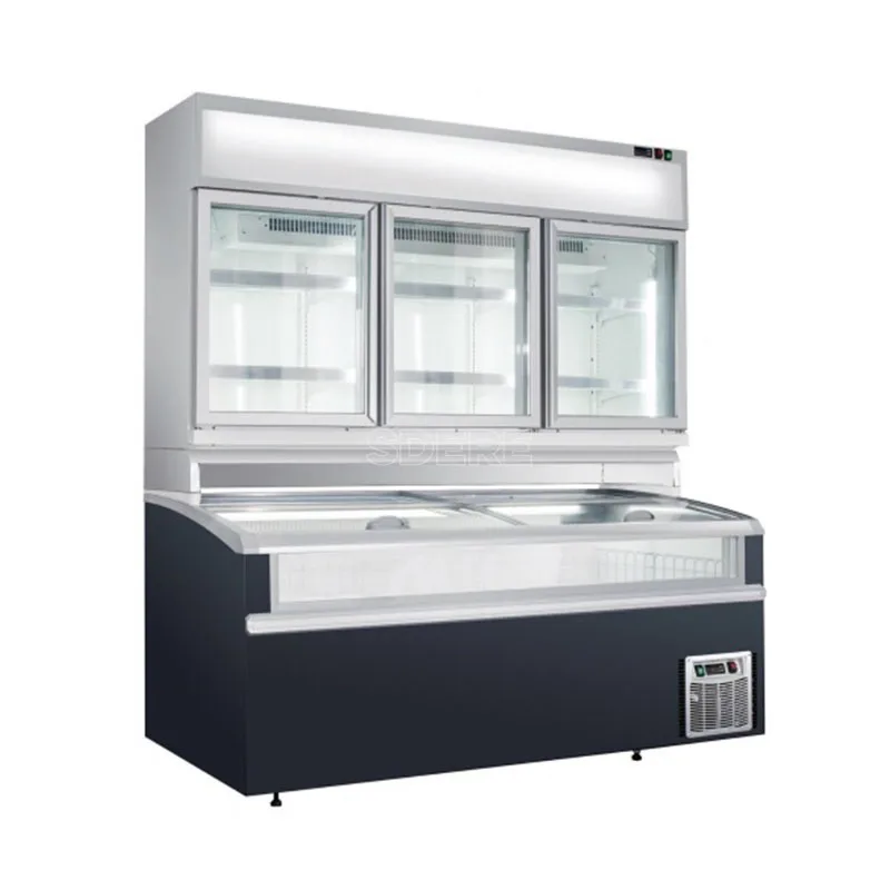 FOODLINE Customized Supermarket Mobile Promotion Island Cabinet Plug in Display Chiller Refrigerator Commercial Grade System
