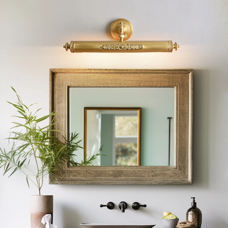 Gold brass wall lamp can adjust the lighting Angle for living room bedroom bathroom vanity study LED lighting fixtures