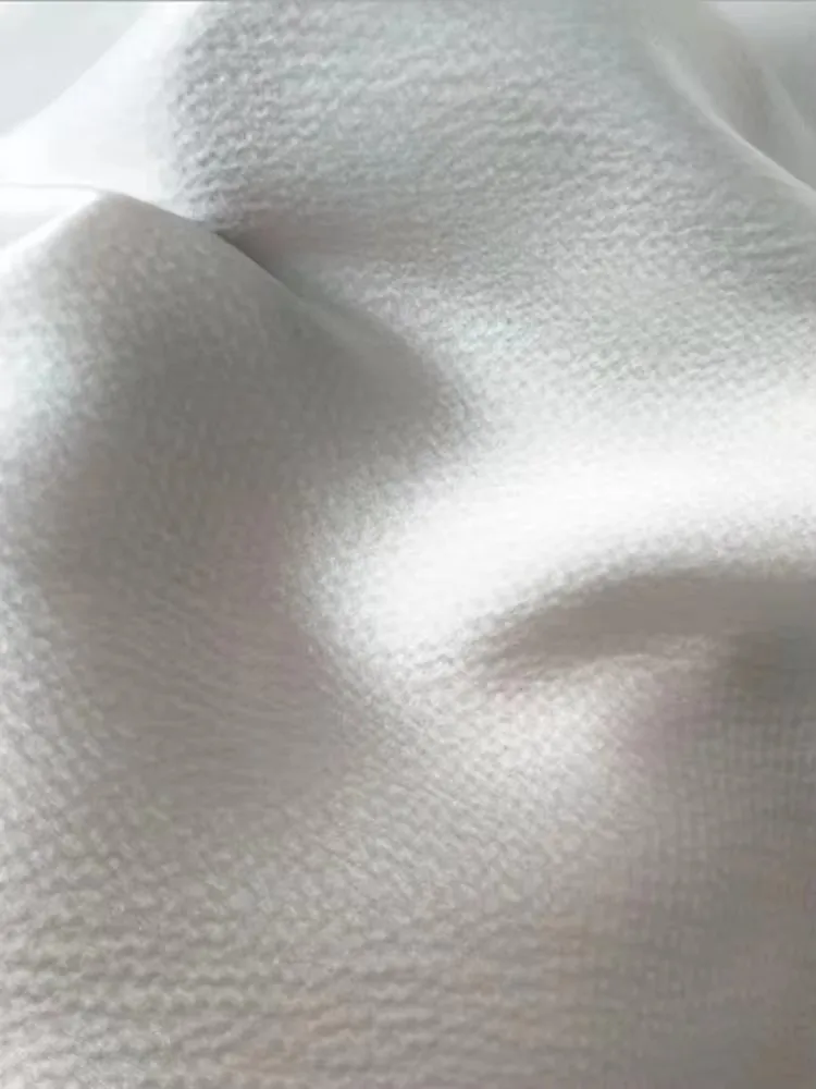 1 meter X 1.4 meter 100% Natural Silk Pearl Satin Fabric Charmeuse Elegant Natural White