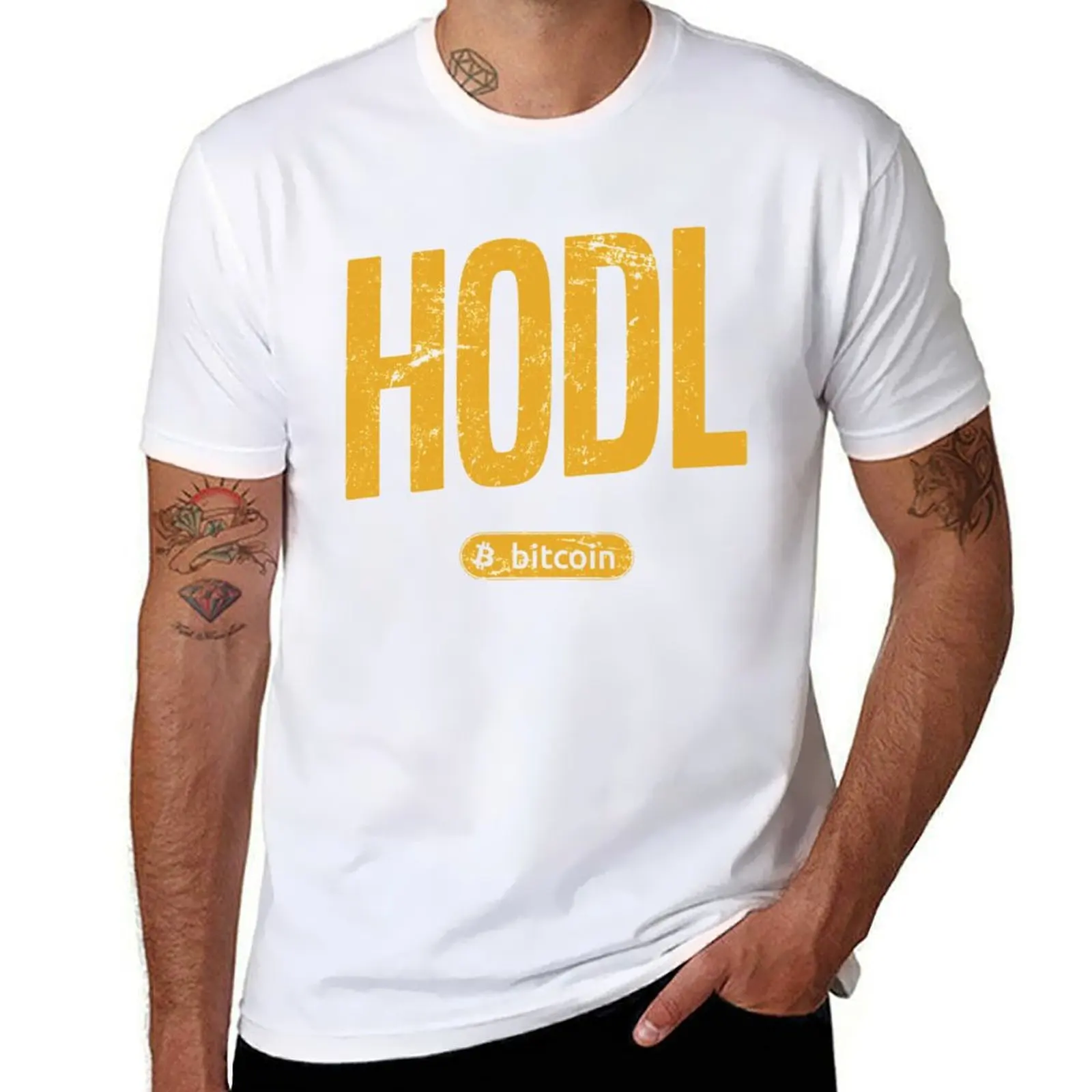 

HODL Hold Forever Bitcoin Crypto T-Shirt t shirts for man slim fit cotton t shirts high quality T-Shirt
