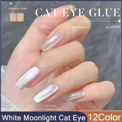 KASI White Moonlight Spar Cat Eye Gel Nail Polish 15ml Magnetic Gel Mirror Ceramic Nude Semi Permanent Soak Off UV Nail Polish