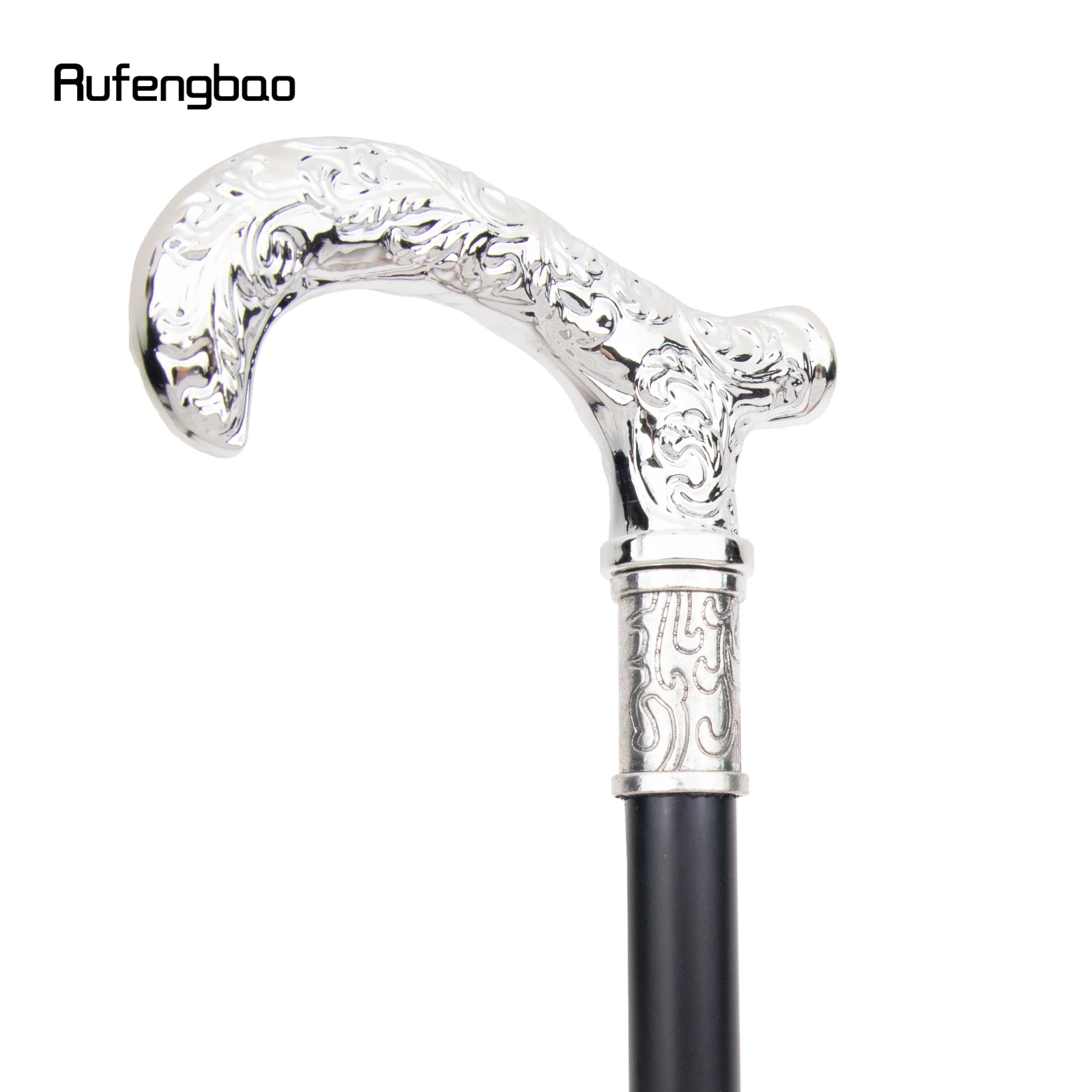 White Flower Pattern Walking Cane Fashion Decorative Walking Stick Gentleman Elegant Cosplay Cane Knob Crosier 93cm