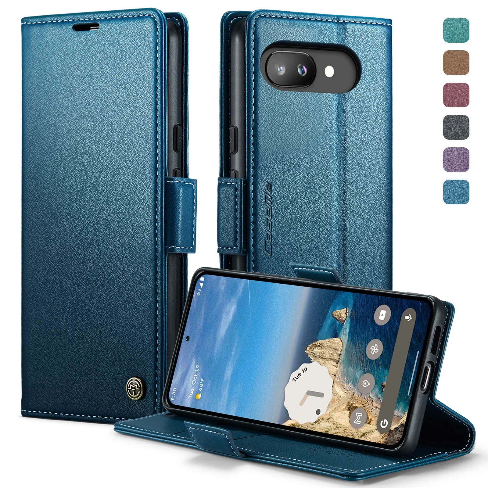 

Caseme-023 RFID Blocking Wallet Case For Google Pixel 10 10Pro 10ProXL Book Flip Leather Card Pocket Money Bag Magnetic Cover