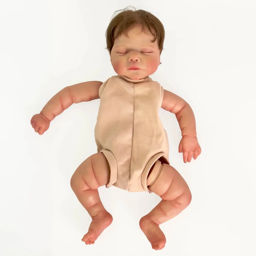 Kit de beurre Reborn Baby Marley, cheveux enracinés à la main, pièces de beurre déjà peintes, kits de bricolage, 19"