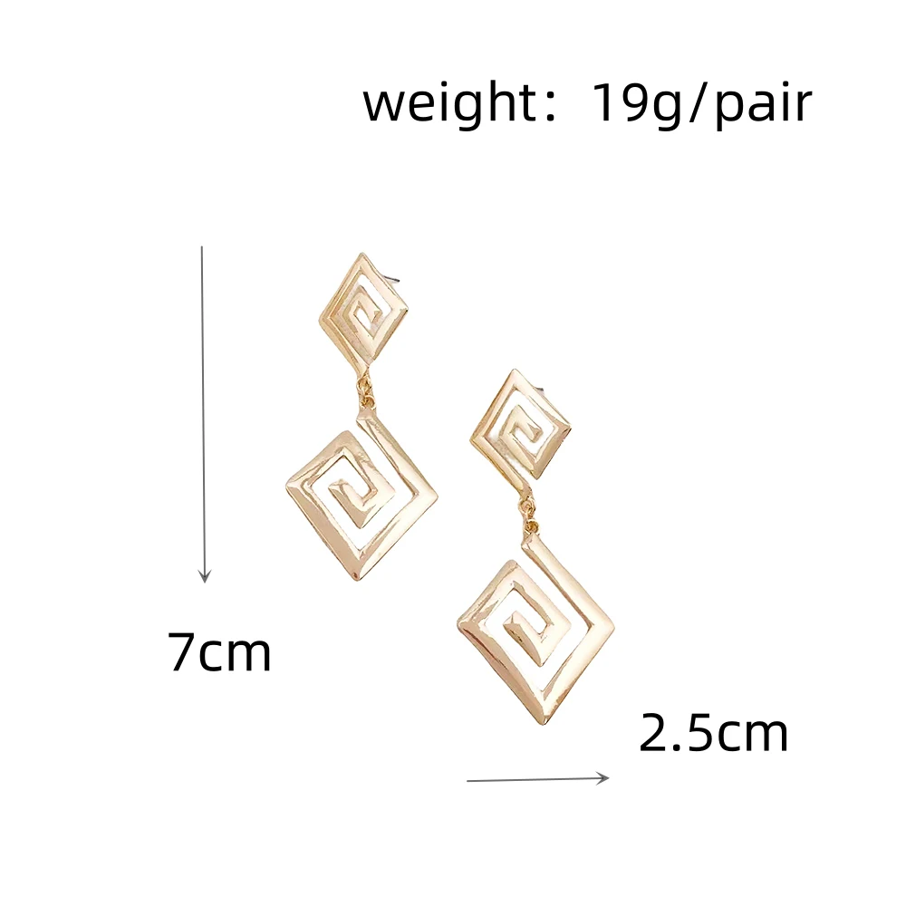 New Arrival Gold-plated Geometric Metal Line Drop Earring for Women Fashion Jewelry Vintage Irregular Hollow Punk Luxury Earring