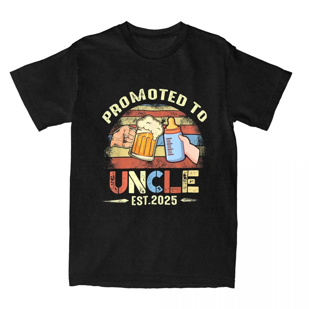 First Time Uncle New Dad Promoted To Uncle 2025 T-Shirt Men Funny Cotton Tees Baby Announcement T Shirts Printed Clothing