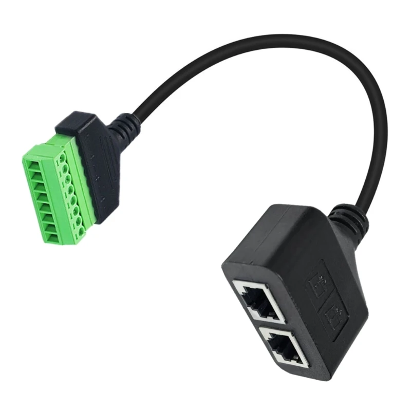 

25CM 2 Port RJ45 8P8C Female Adapter for Cat5/6/7 Ethernet and CCTV Extension