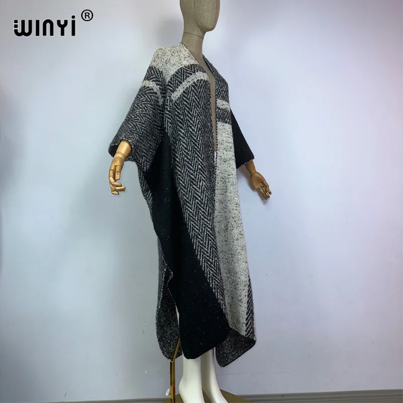 2023 nova winyi inverno feminino vento escuro luxo longo casaco de pele solto grosso quente casacos femininos sobre o topo poncho vestido manto kaftan