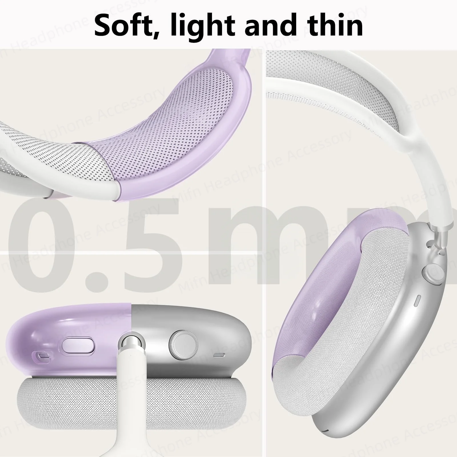 2024 New 3 in 1 transparent skins case for apple airpods max Headphones Protective Case Replacement Cover Earphone Accessories