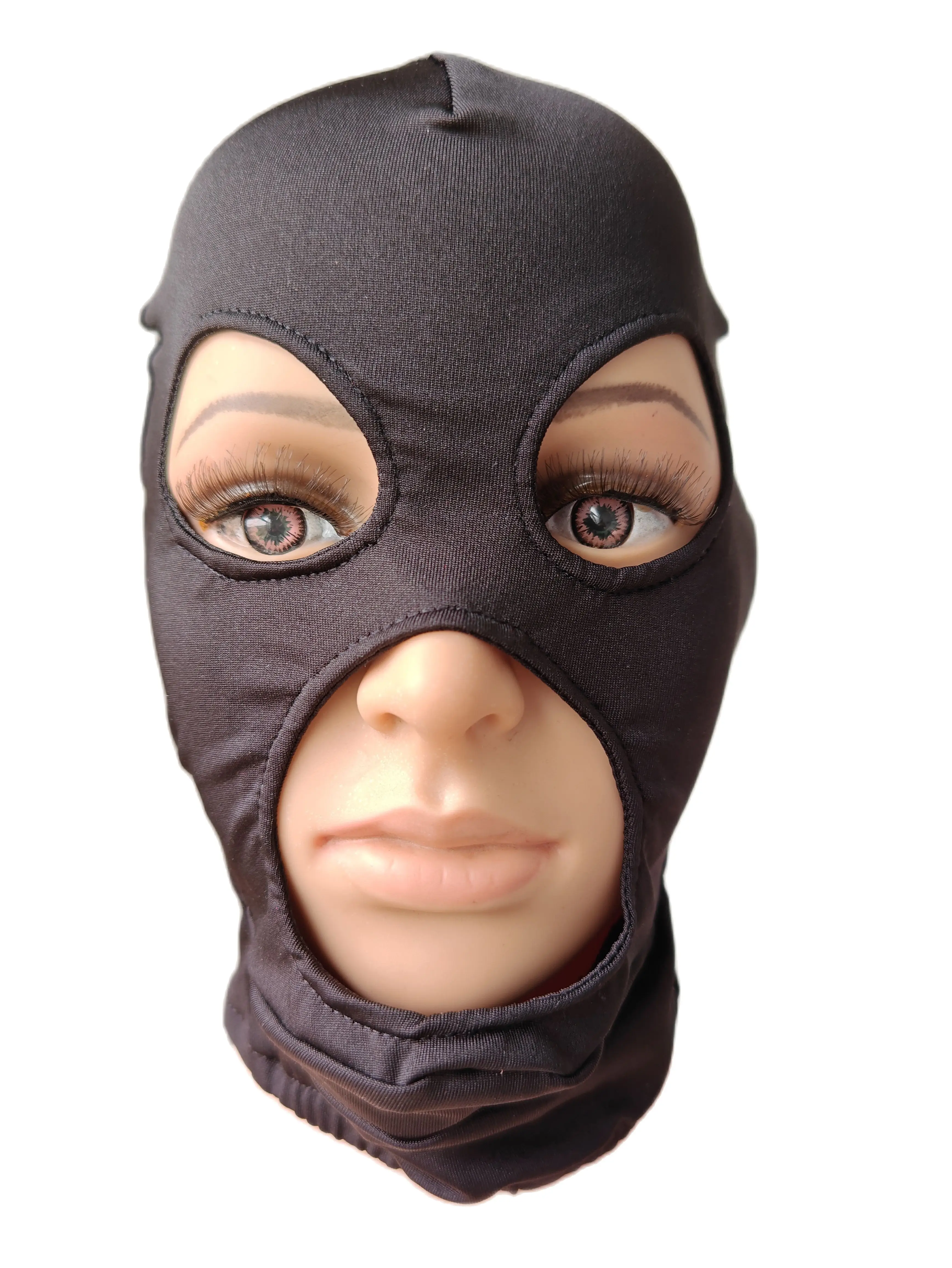 Masque d'Halloween pour Bol, Costumes de Cosplay, Habillage, Capuche Noire, Yeux Ouverts, Nez, Bouche, Unisexe, Zentai, Accessoires de ix