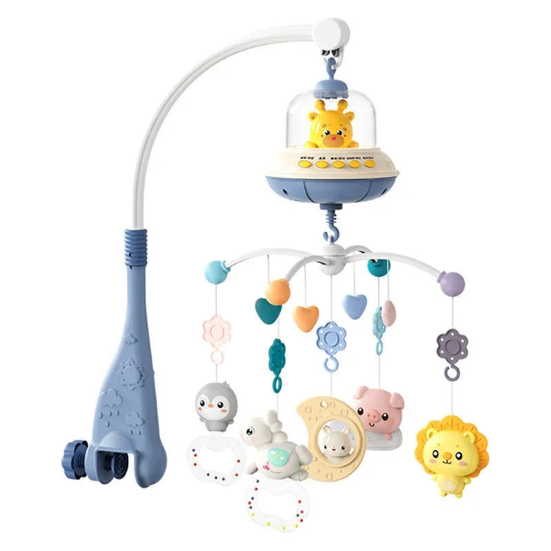 Cute baby toy remote control rotating music bedside bell rattle crib bell baby bedside projection bed bell