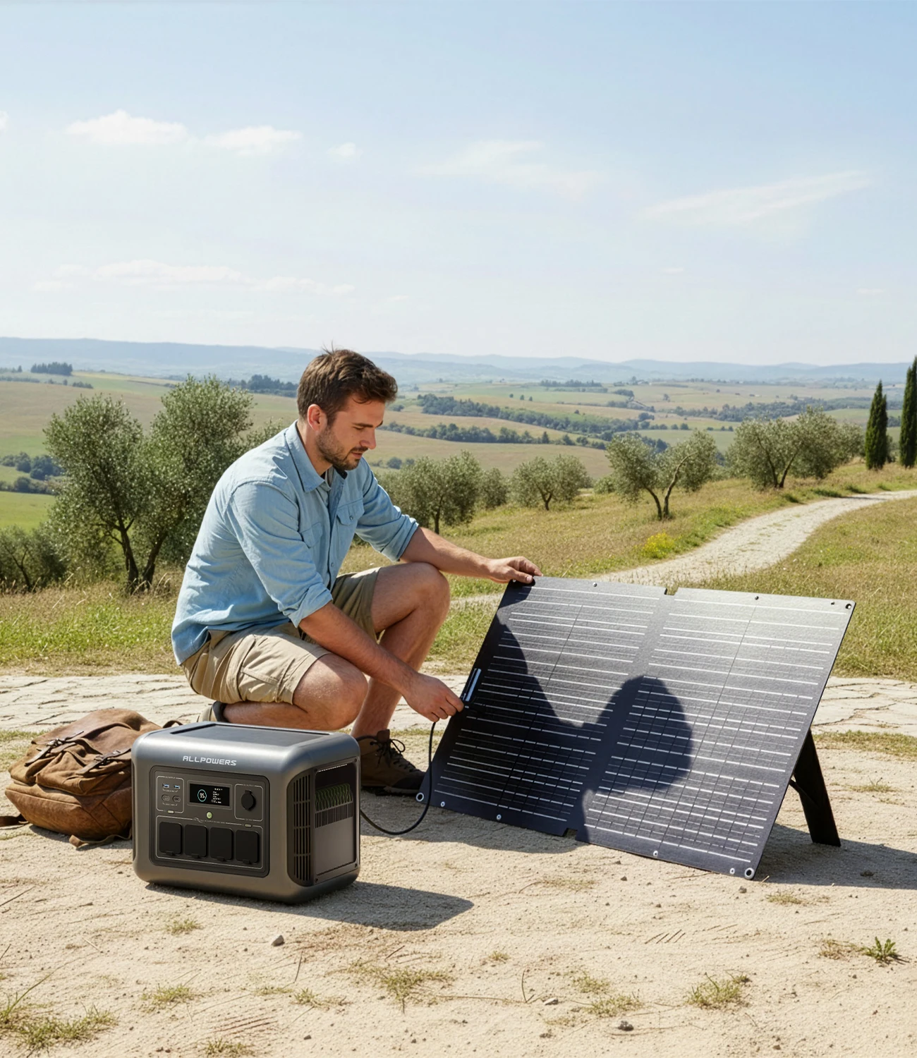 Allpowers 100W 18V Polycrystalline 100W Foldable Portable Multi Power Charger